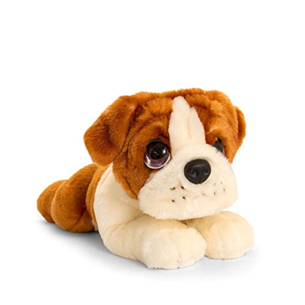 Keel Toys SD2529 Soft Toy Signature Cuddle Puppy Bulldog, Brown - hanrattycraftsgifts.co.uk