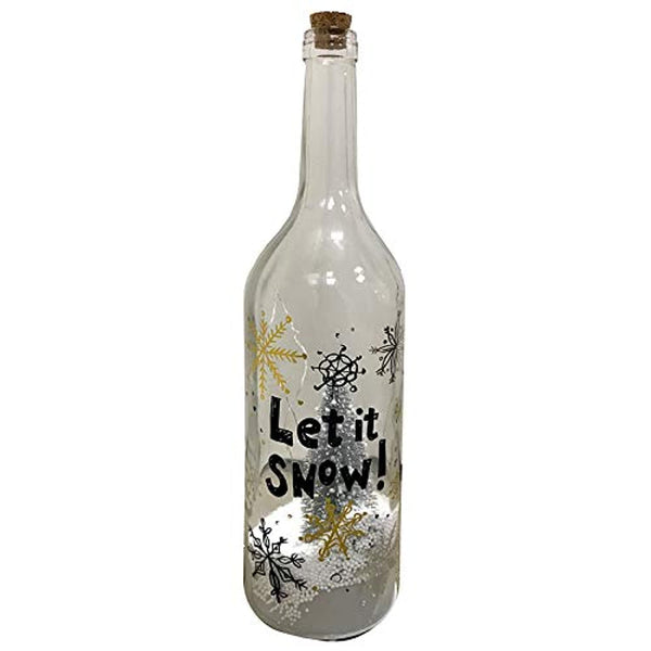 Puckator led let it snow christmas tree musical snowstorm bottle x large