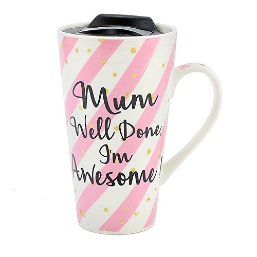 Wise Words Lidded Mug Mum well done im awesome - hanrattycraftsgifts.co.uk