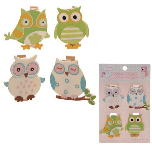 Cute Owl Pegs Pack of 4 - hanrattycraftsgifts.co.uk