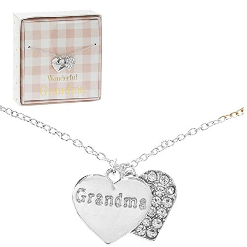 Mad Dots Silver Double Heart Charm Bracelet - Wonderful Grandma