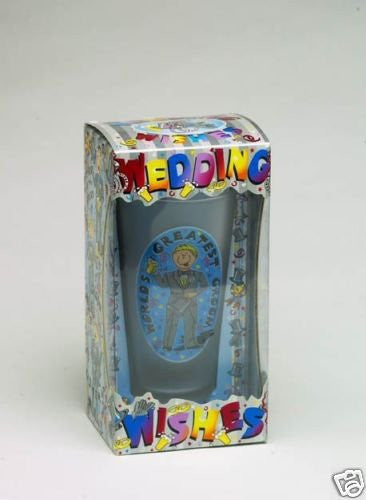Worlds Greatest Groom Cartoon Pint Glass Wedding Gift - hanrattycraftsgifts.co.uk