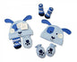 baby hat mit sock 3 piece set sky - hanrattycraftsgifts.co.uk