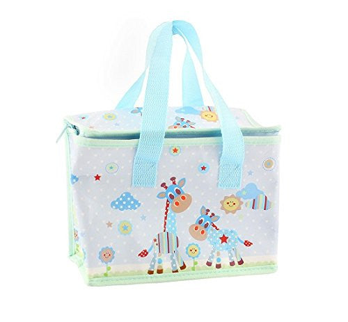 Lesser and Pavey - Little Treats Little Sunshine Giraffe Picture Foil Insulated Lunch Bag (Blue) - hanrattycraftsgifts.co.uk