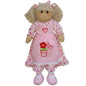 Large Rag Doll with Pink Floral Dress & Apron - hanrattycraftsgifts.co.uk