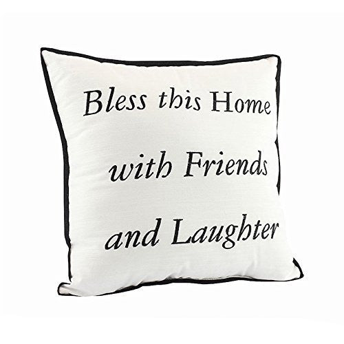 Bless This Home With Friends and Laughter Cushion 30cm x 30cm - hanrattycraftsgifts.co.uk