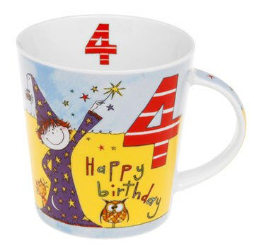 Rachel Ellen Design 4th Birthday Boys Mug - hanrattycraftsgifts.co.uk