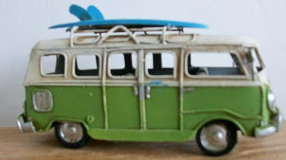 Camper Van Surf Board Ornament 16cm *Hand Painted* - hanrattycraftsgifts.co.uk