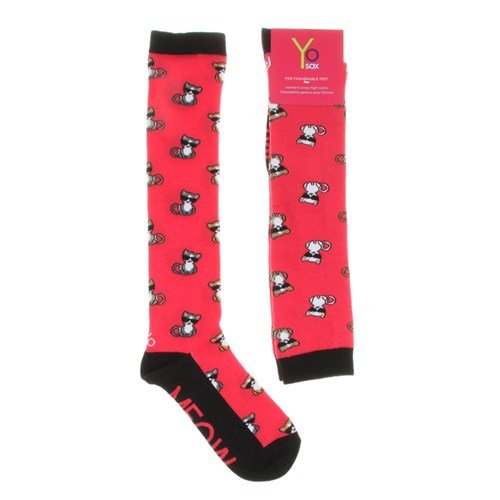 yo sox womens knee high cool cats - hanrattycraftsgifts.co.uk