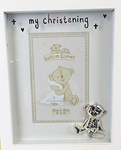 New Christening Photo Frame Keepsake Gift For Baby Girl Boy Box Present Silver - hanrattycraftsgifts.co.uk
