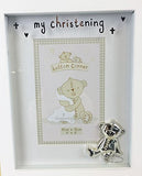 New Christening Photo Frame Keepsake Gift For Baby Girl Boy Box Present Silver - hanrattycraftsgifts.co.uk