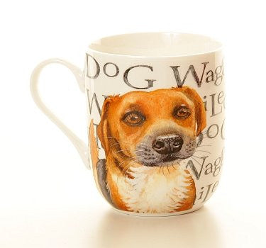 waggy tailed dog mug - hanrattycraftsgifts.co.uk