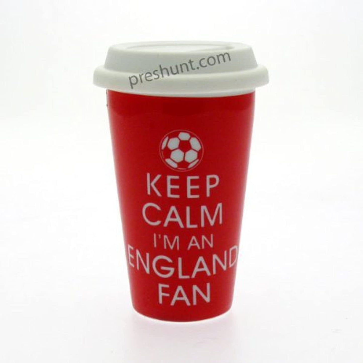 Keep Calm I'm An England Fan - Red Double Wall Ceramic Travel Mug by Mugs