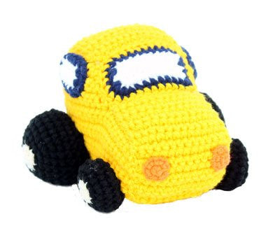Crochet Yellow Car - hanrattycraftsgifts.co.uk