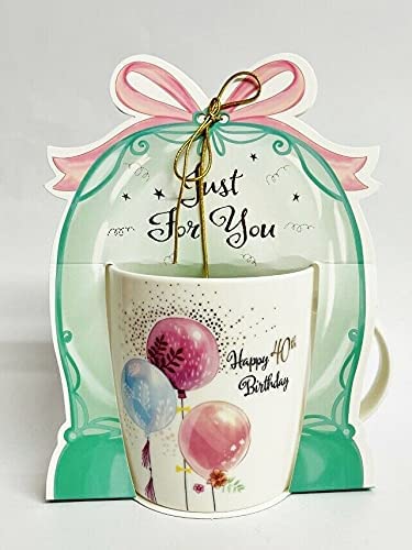 BIRTHDAY BALLOON DISPLAY T GIFT CUP 40th