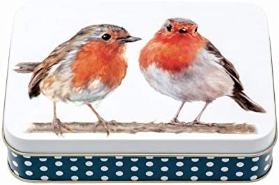 Jo Stockdale Robins Christmas Small Shallow Rectangular tin 142 x 101 x 37mm