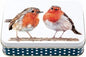 Jo Stockdale Robins Christmas Small Shallow Rectangular tin 142 x 101 x 37mm