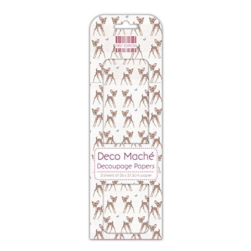 Trimcraft Deco Mache Paper 10.25-inch x 1 4.75-inch Fawn, Acrylic, Multicoloured, 3-Piece - hanrattycraftsgifts.co.uk