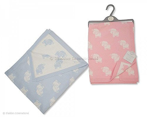 fine knit baby soft 100% cotton blanket - Sheep Pink - hanrattycraftsgifts.co.uk