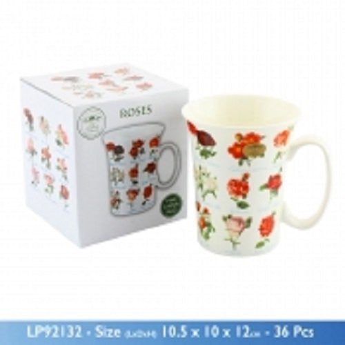 Rose Lovers Multi Rose Breeds Fluted Fine China Mug in a Gift Box - hanrattycraftsgifts.co.uk