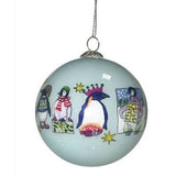 Penguin Hand Painted Glass Ball Ornament by Emma Ball - hanrattycraftsgifts.co.uk