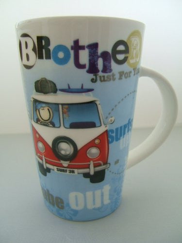 Planet Happy 'BROTHER' Fine China Latte Gift Mug, Ideal Birthday present - hanrattycraftsgifts.co.uk