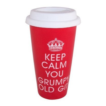 Keep Calm - You Grumpy Old Git Double Walled Travel Mug - hanrattycraftsgifts.co.uk