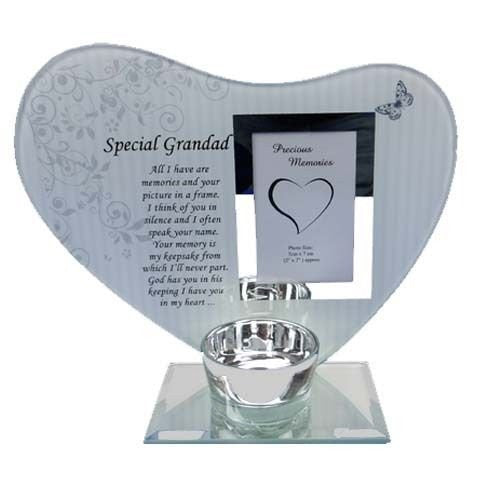 special grandad heart plaque & t-light holder glass - hanrattycraftsgifts.co.uk