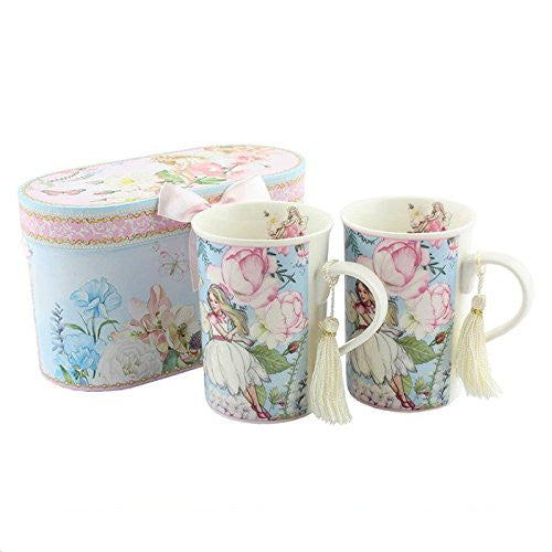 Gift For Her - Set Of 2 Fairy Garden Mugs In Gift Box - hanrattycraftsgifts.co.uk