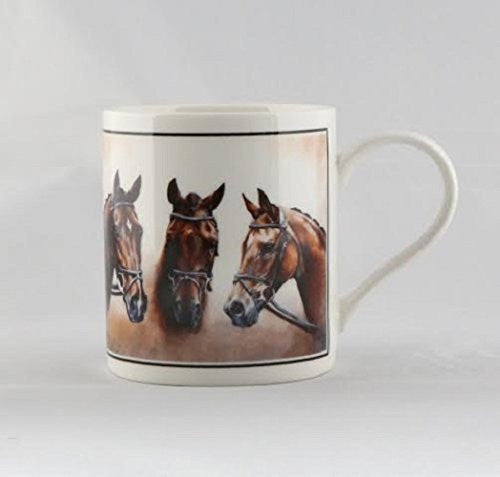 Horses Heads Horse Design Equestrian Hobby Fine China Mug in Gift Box - hanrattycraftsgifts.co.uk