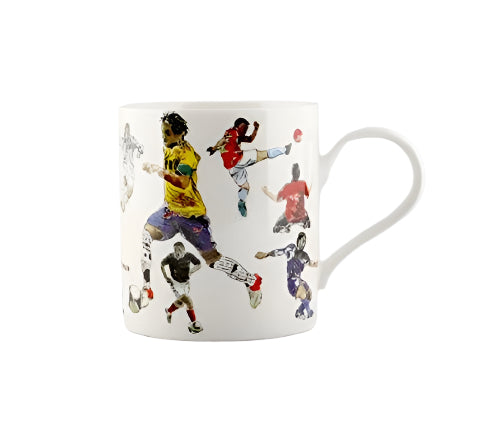 Julia Hook Design Football Sport Hobby Fine China Mug in Gift Box - hanrattycraftsgifts.co.uk