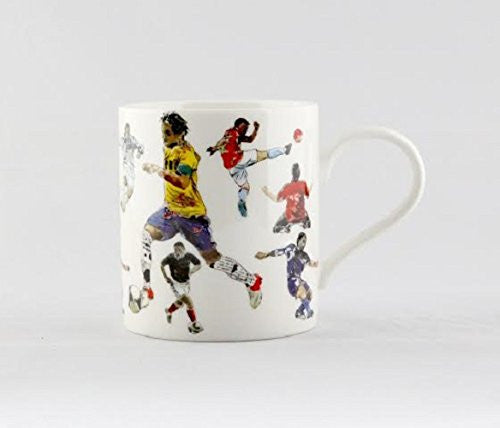 Julia Hook Design Football Sport Hobby Fine China Mug in Gift Box - hanrattycraftsgifts.co.uk