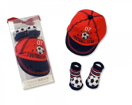Baby Boys Cap and 3d Socks Set - hanrattycraftsgifts.co.uk