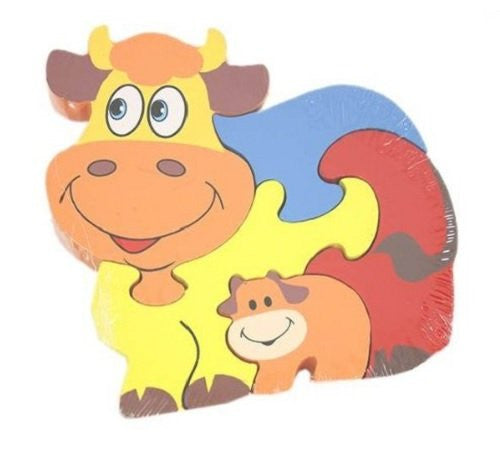 Wooden Toys - Farm Animal Wooden Puzzle - COW - ACKD60675.COW - Ackerman - hanrattycraftsgifts.co.uk