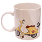 Puckator mug247 Mug in Fine Bone China Scooter by Evans Jack Fine Bone China Yellow, Orange, Blue, White, Brown 11x8,5x9,5 cm - hanrattycraftsgifts.co.uk