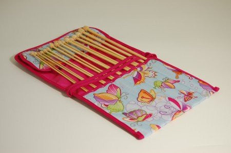 butterfly knitting kneedle wrap 8prs kneedles - hanrattycraftsgifts.co.uk