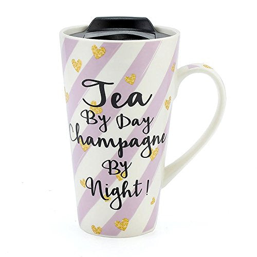 Wise Words Lidded Mug Champagne by night - hanrattycraftsgifts.co.uk