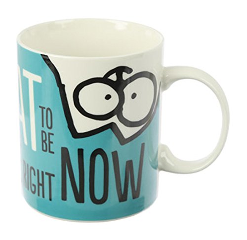 Puckator Simon's Cat Mug in Fine China - Blue, White, Black, 12 x 8.5 x 9.5 cm - hanrattycraftsgifts.co.uk