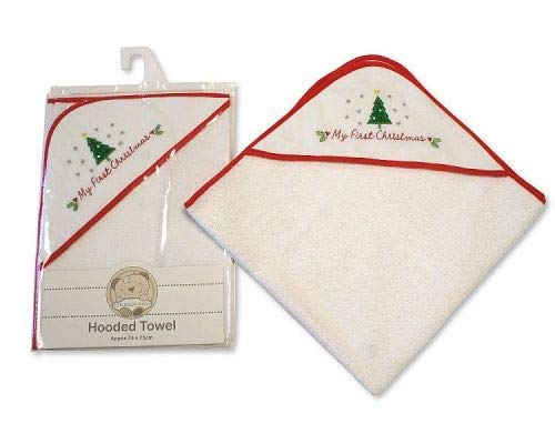 Baby Hooded Towel - My First Christmas - hanrattycraftsgifts.co.uk
