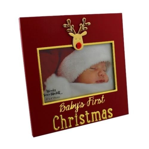 Wendy Jones Blackett Photo Frame - Baby's First Christmas - 6" x 4" - XM1471 - hanrattycraftsgifts.co.uk