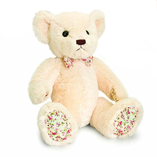 Keel Toys - Belle Rose Bear Soft Toy - 25cm (Cream) - hanrattycraftsgifts.co.uk