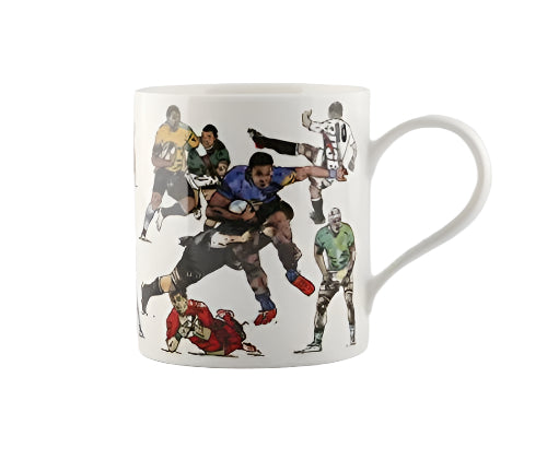Julia Hook Design Rugby Sport Hobby Fine China Mug in Gift Box - hanrattycraftsgifts.co.uk