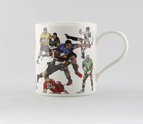 Julia Hook Design Rugby Sport Hobby Fine China Mug in Gift Box - hanrattycraftsgifts.co.uk