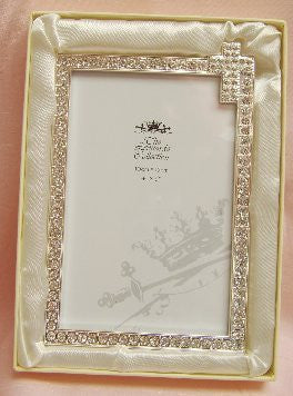 CHRISTENING COMMUNION BAPTISM DIAMANTE PHOTO FRAME 4"x6" - hanrattycraftsgifts.co.uk