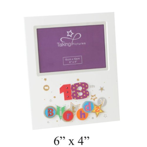 talking pictures fanfare 3d birthday photo frame 6x4 18th - hanrattycraftsgifts.co.uk