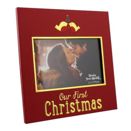 Wendy Jones Blackett Photo Frame - Our First Christmas - 6" x 4" - XM1472 - hanrattycraftsgifts.co.uk