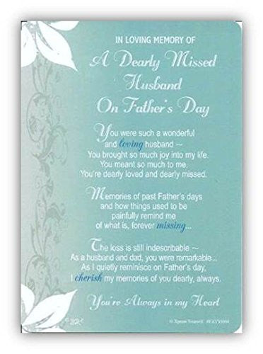Xpress Yourself Dearly Missed Husband Father's Day Graveside Memorial Card & Holder 5.75" x 4" - hanrattycraftsgifts.co.uk