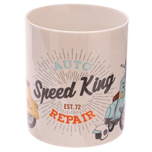 Puckator mug247 Mug in Fine Bone China Scooter by Evans Jack Fine Bone China Yellow, Orange, Blue, White, Brown 11x8,5x9,5 cm - hanrattycraftsgifts.co.uk
