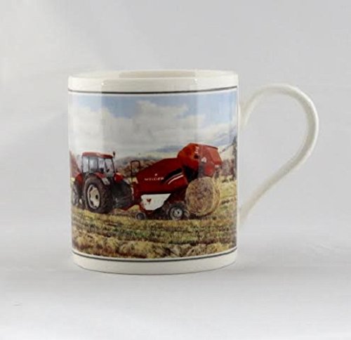 Cachet Tractor & Round Baler Fine Art Watercolour China Gift Mug - hanrattycraftsgifts.co.uk