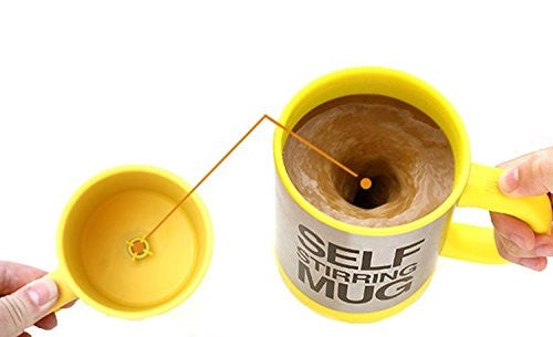 TheWin Self Stirring Coffee Mug, Small Size, Yellow - hanrattycraftsgifts.co.uk